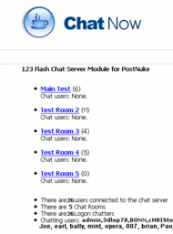 PostNuke Chat Module for 123 Flash Chat screenshot